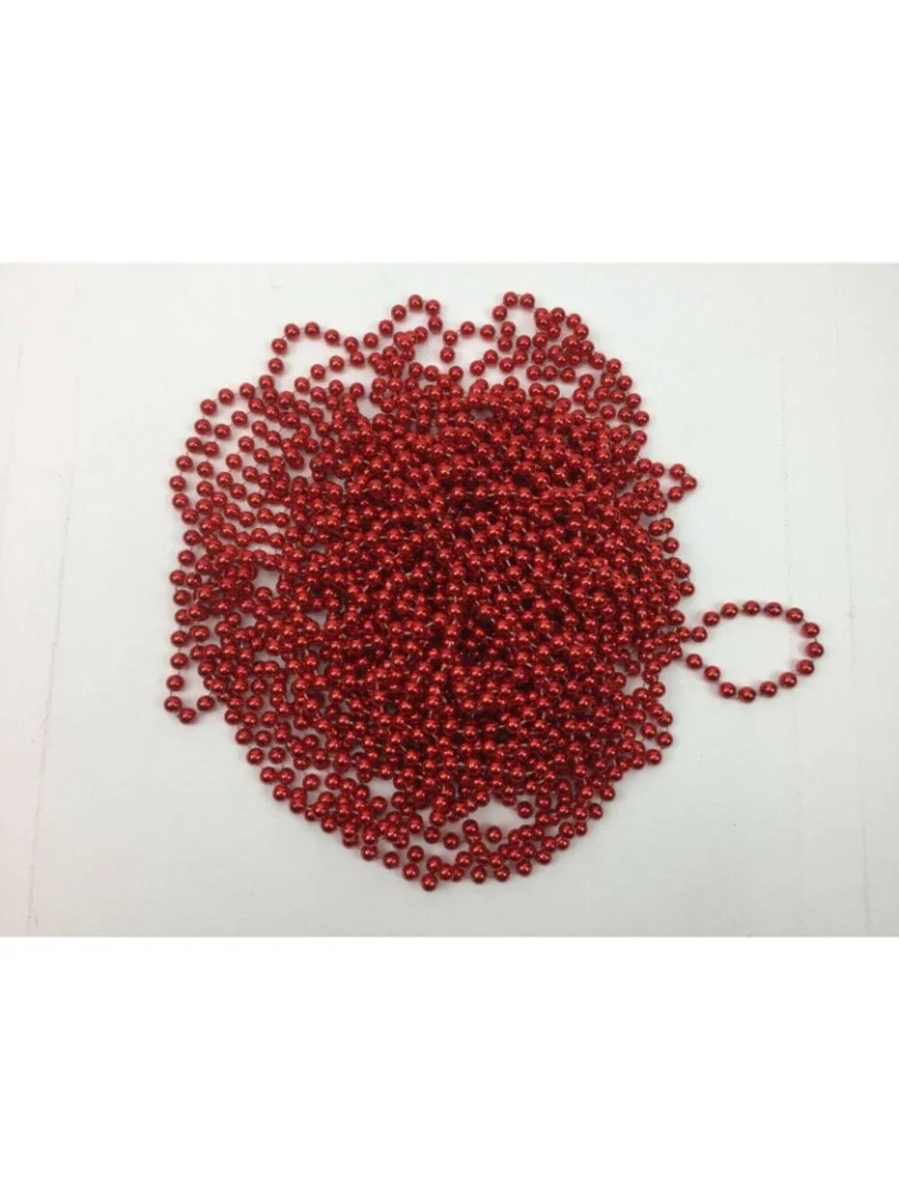 Christmas Festive Holiday Indoor Decor Plastic Red Bead Garlands Set of 2